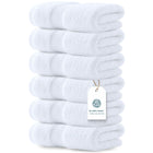 Luxury White Turkish Cotton Hand Towels Set of 6
