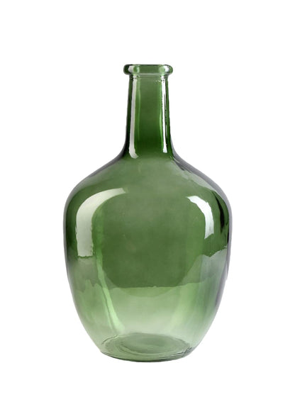 Serene Spaces Living Olive Green Glass Decorative Vase