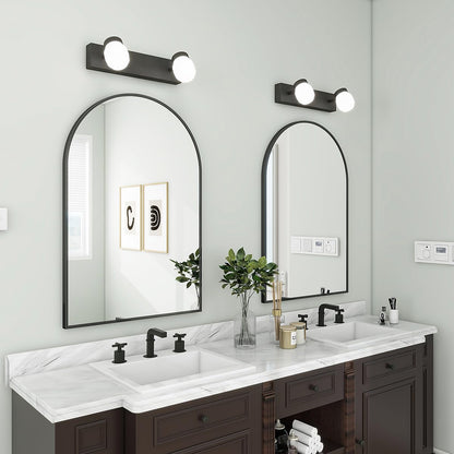 Black Arched Bathroom Wall Mirror - 26x38