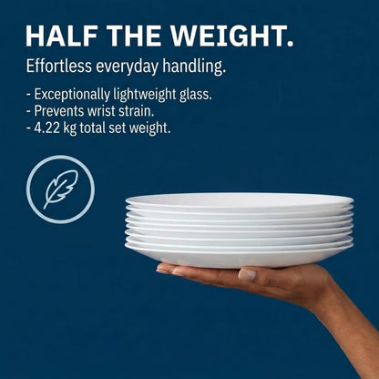 Corelle Vitrelle 18-Piece Dinnerware Set | Service for 6 | Winter Frost White