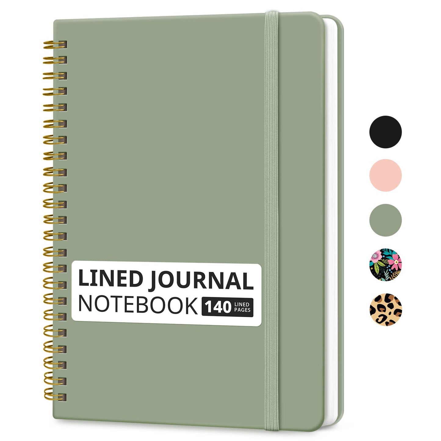 Taja Lined Spiral Journal – Green | 140 Pages