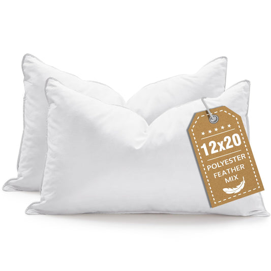 Set of 2 Down Alternative 12x20 Inch Lumbar Pillow Inserts