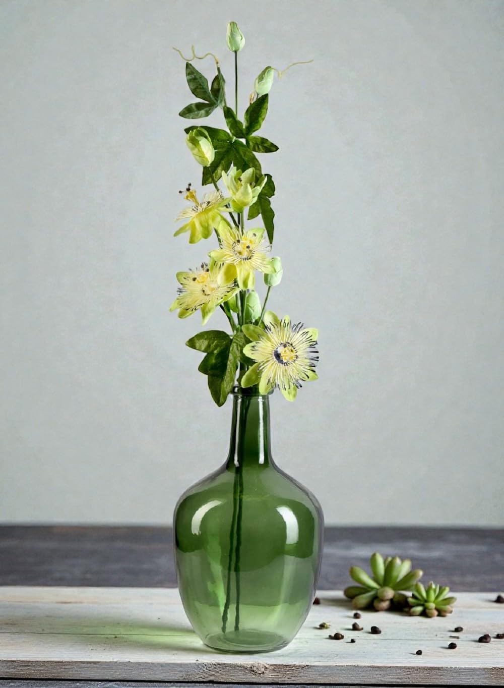 Serene Spaces Living Olive Green Glass Decorative Vase