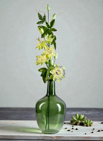 Serene Spaces Living Olive Green Glass Decorative Vase