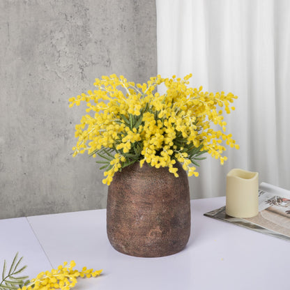 Briful Rustic Ceramic Vase 18 cm – Handmade Distressed Decorative Pottery Vase