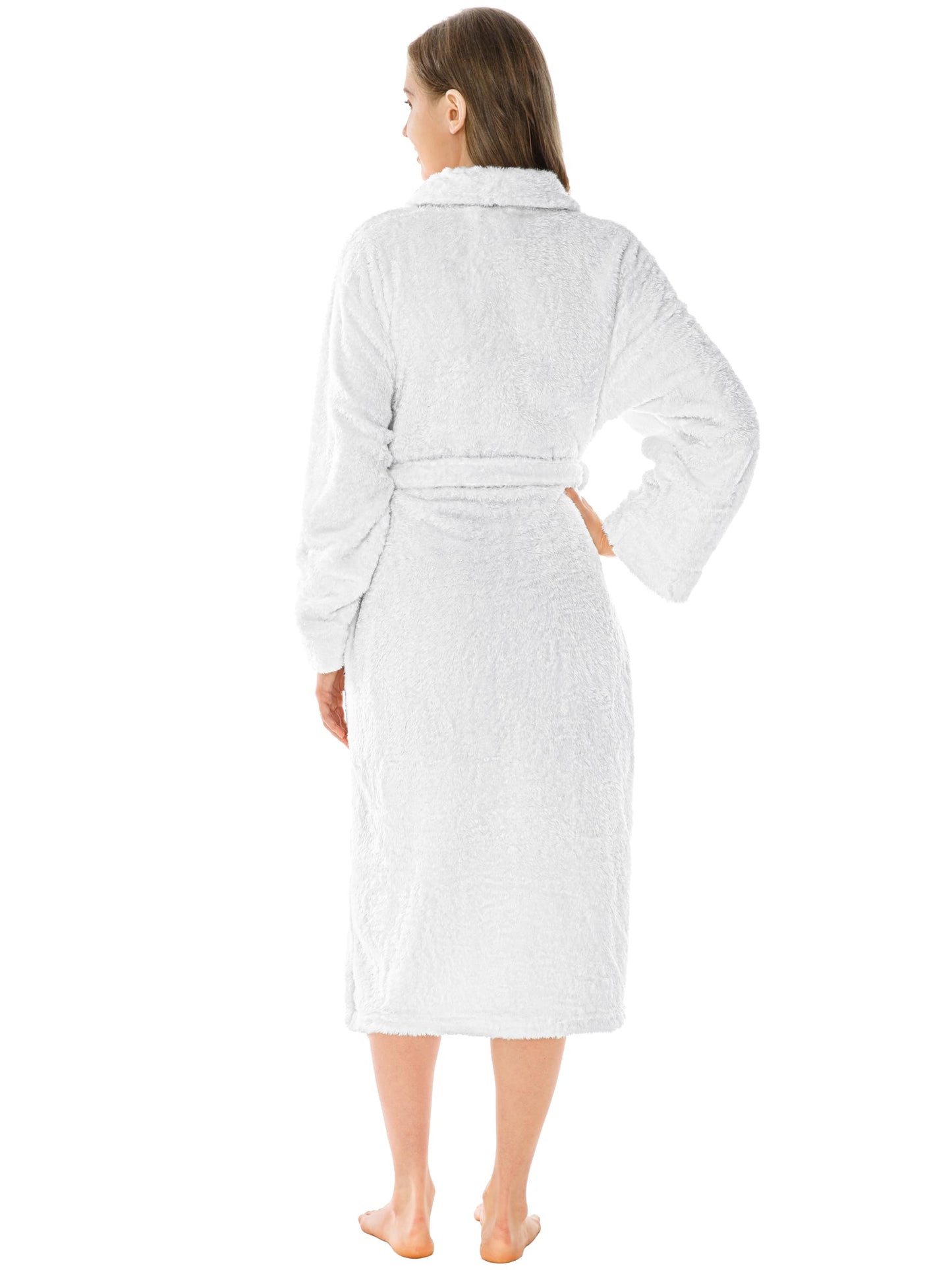 PAVILIA Plush Sherpa Fleece Bath Robe