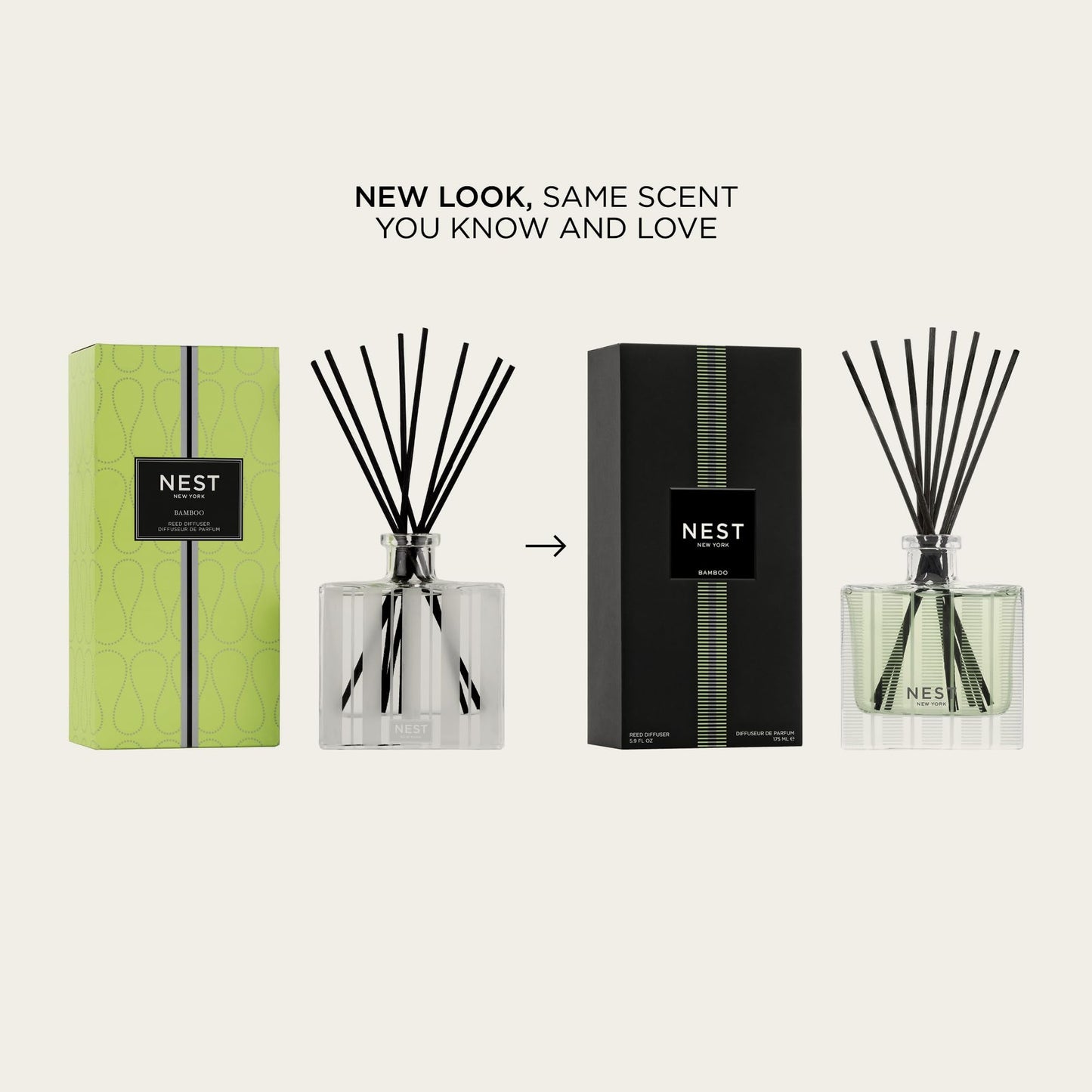 NEST New York Bamboo Reed Diffuser – 5.9 fl oz | Long-Lasting Home Fragrance