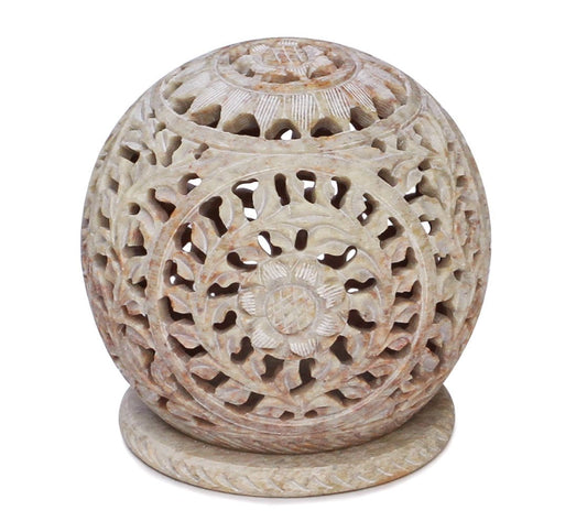 Hand Carved Soapstone Tealight Candle Holder