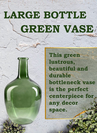 Serene Spaces Living Olive Green Glass Decorative Vase