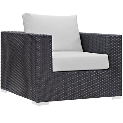 Modway Convene Collection 8-Piece Outdoor Patio Sectional Set in Espresso White