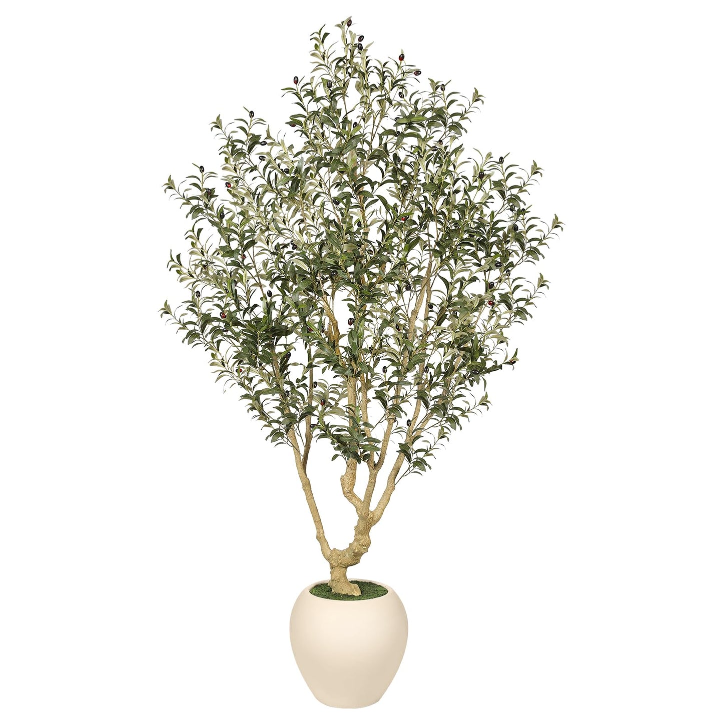 7ft Artificial Olive Tree with Decorative Planter