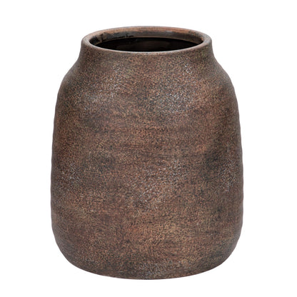 Briful Rustic Ceramic Vase 18 cm – Handmade Distressed Decorative Pottery Vase