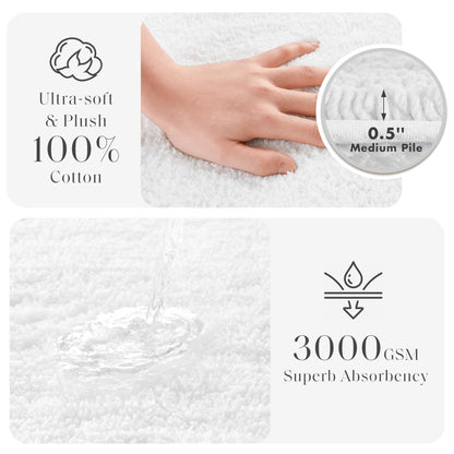 Madison Park Reversible Cotton Bath Rug 3000 GSM
