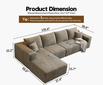 Cloud Modular Sectional Sofa - Settab 135.4″