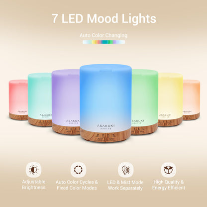 ASAKUKI Essential Oil Diffuser for Home 300 ml Quiet