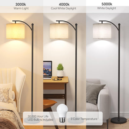 Modern Arc Floor Lamp with 3 Light Settings