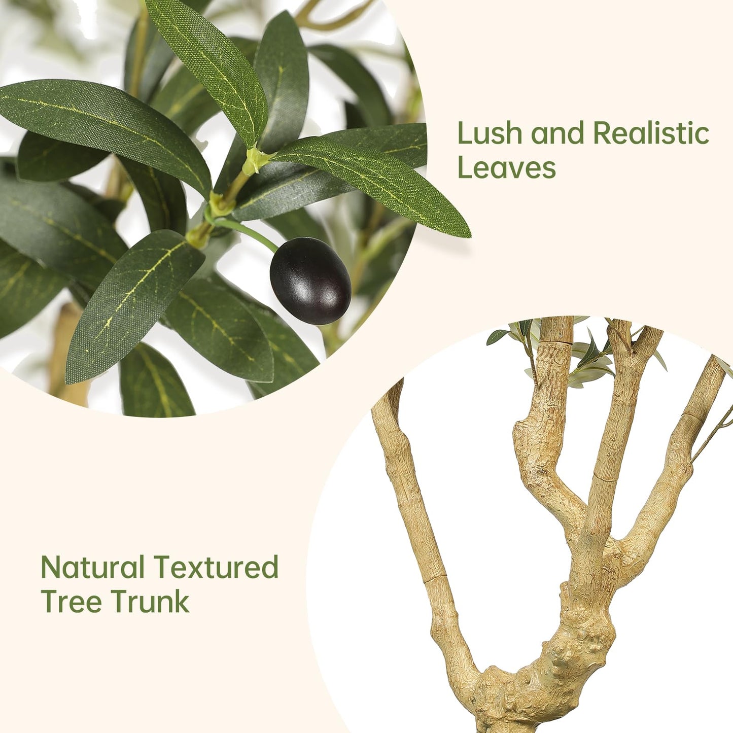 7ft Artificial Olive Tree with Decorative Planter
