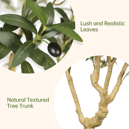 7ft Artificial Olive Tree with Decorative Planter