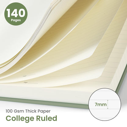 Taja Lined Spiral Journal – Green | 140 Pages