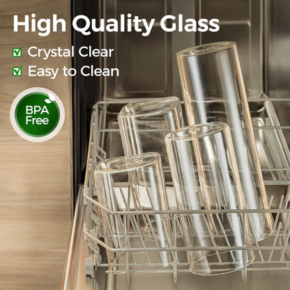 ComSaf Glass Pantry Storage Containers (0.7Qt/1.2Qt/1.6Qt) Set of 6, Glass Storage Containers with Lids, Kitchen Food Storage Jar, Square Glass Jars for Flour Cereal Sugar Tea Coffee Beans Snacks