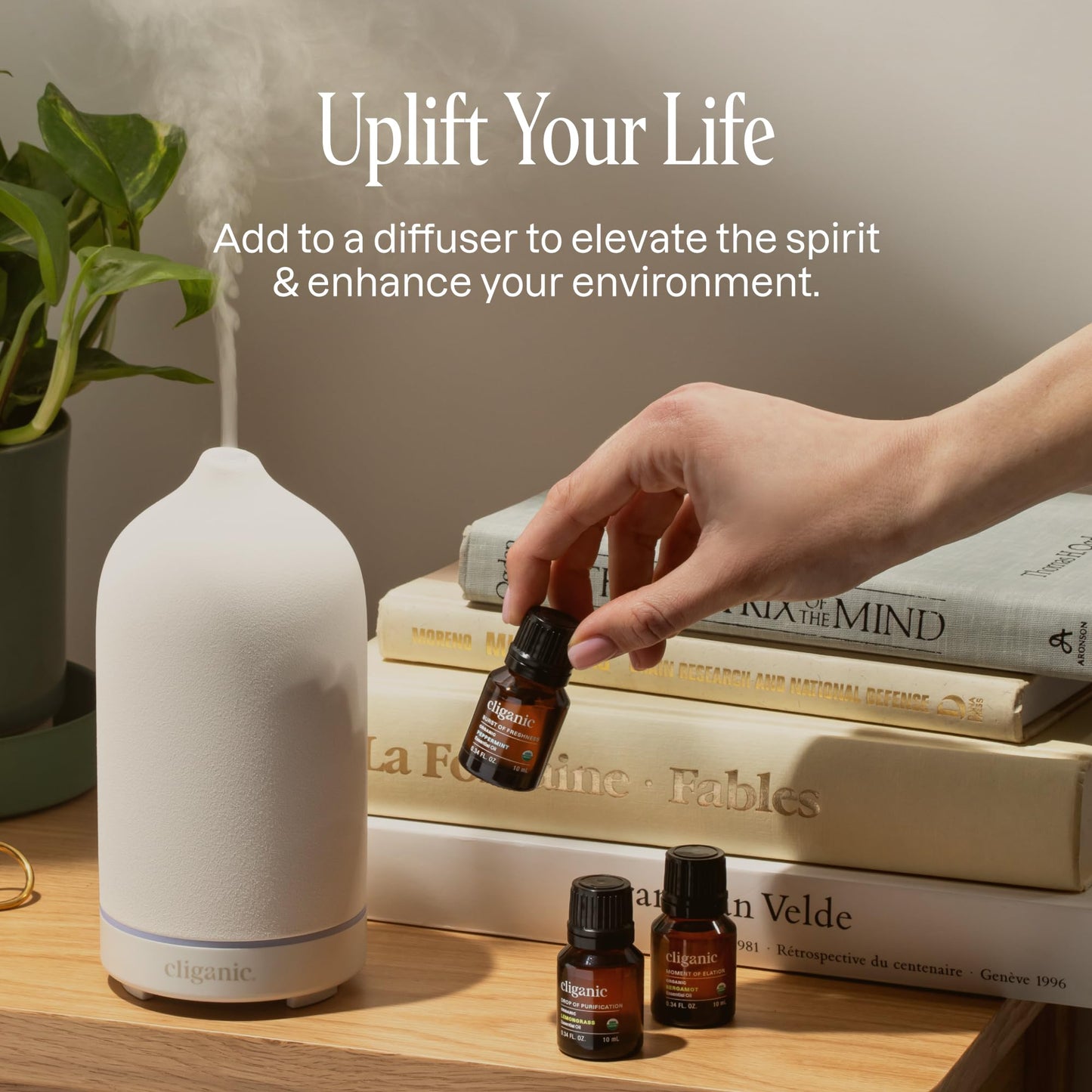Cliganic Organic Essential Oils Gift Set – 8 Pure Aromatherapy Oils