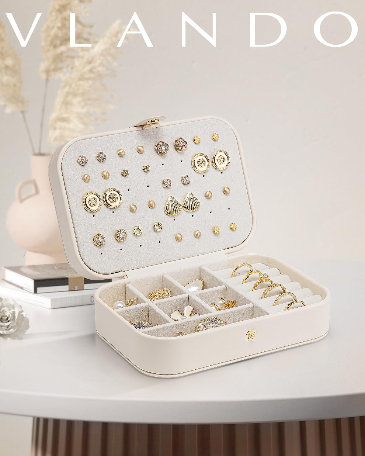 Travel Jewellery Case – Beige