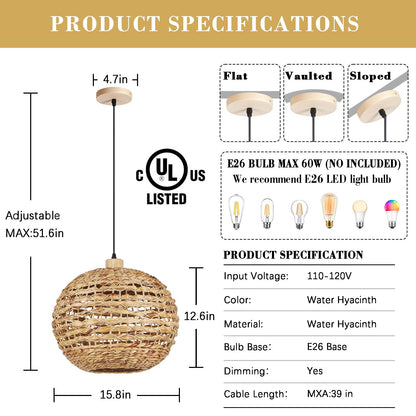 Boho Rattan Pendant Light | Zenn Life
