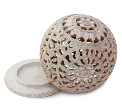 Hand Carved Soapstone Tealight Candle Holder
