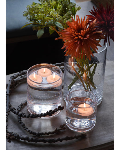 Seeded Glass Hurricane Candle Holder Set of 3 | Clear Glass