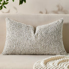 Cream & Grey Textured 12x20 Inch Lumbar Pillow Cover