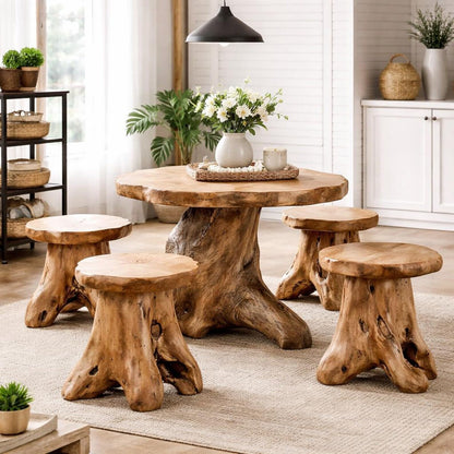 Natural Cedar Stump Side Table | Live Edge End Table