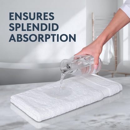 Luxury White Turkish Cotton Hand Towels Set of 6