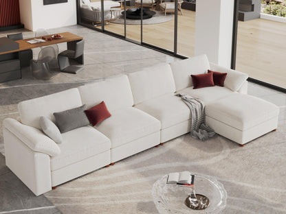 Extra Large Modular Sectional Sofa – Oversized L-Shaped Cloud Couch with Ottoman
