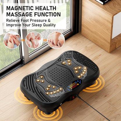 GLYLF Vibration Plate Exercise Machine, 130 Levels Full Body Workout Vibrating Plate for Lymphatic Drainage Weight Loss, 450 Lbs Capacity Shake Platform with Resistance Bands Bluetooth for Women Men