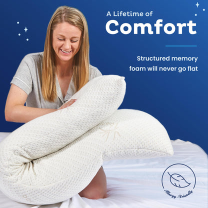 Full Body Pillow for Side Sleepers – Cooling Memory Foam | 20 x 54 in