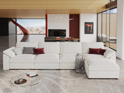 Extra Large Modular Sectional Sofa – Oversized L-Shaped Cloud Couch with Ottoman