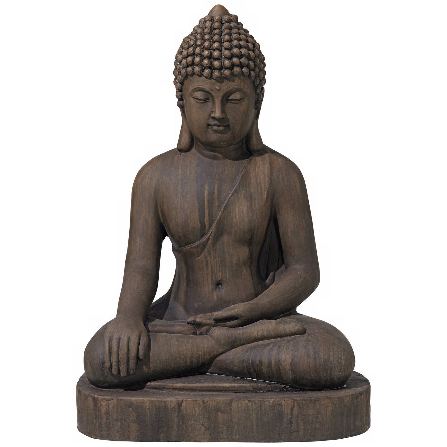 John Timberland Sitting Buddha Statue Sculpture Zen Asian Japanese Garden Decor Outdoor Front Porch Patio Yard Outside Home Balcony House Dark Sandstone Faux Stone Finish Resin 29 1/2" Tall