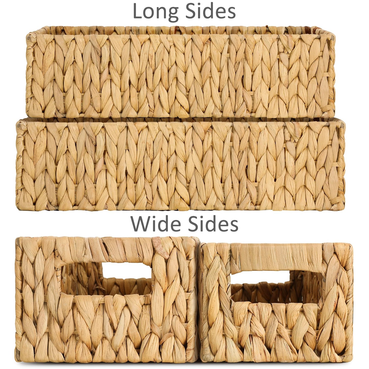 Water Hyacinth Toilet Paper Storage Basket Set (2 Pack)