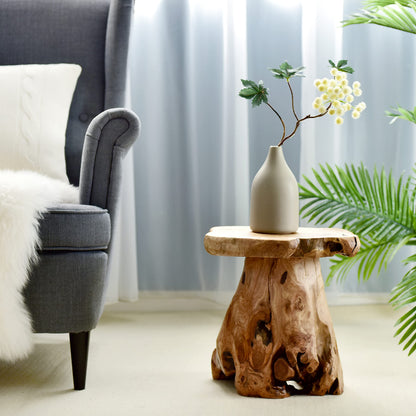 Natural Cedar Stump Side Table | Live Edge End Table