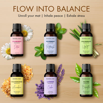 Majestic Pure Yoga Essential Oil Gift Set - Pack of 6