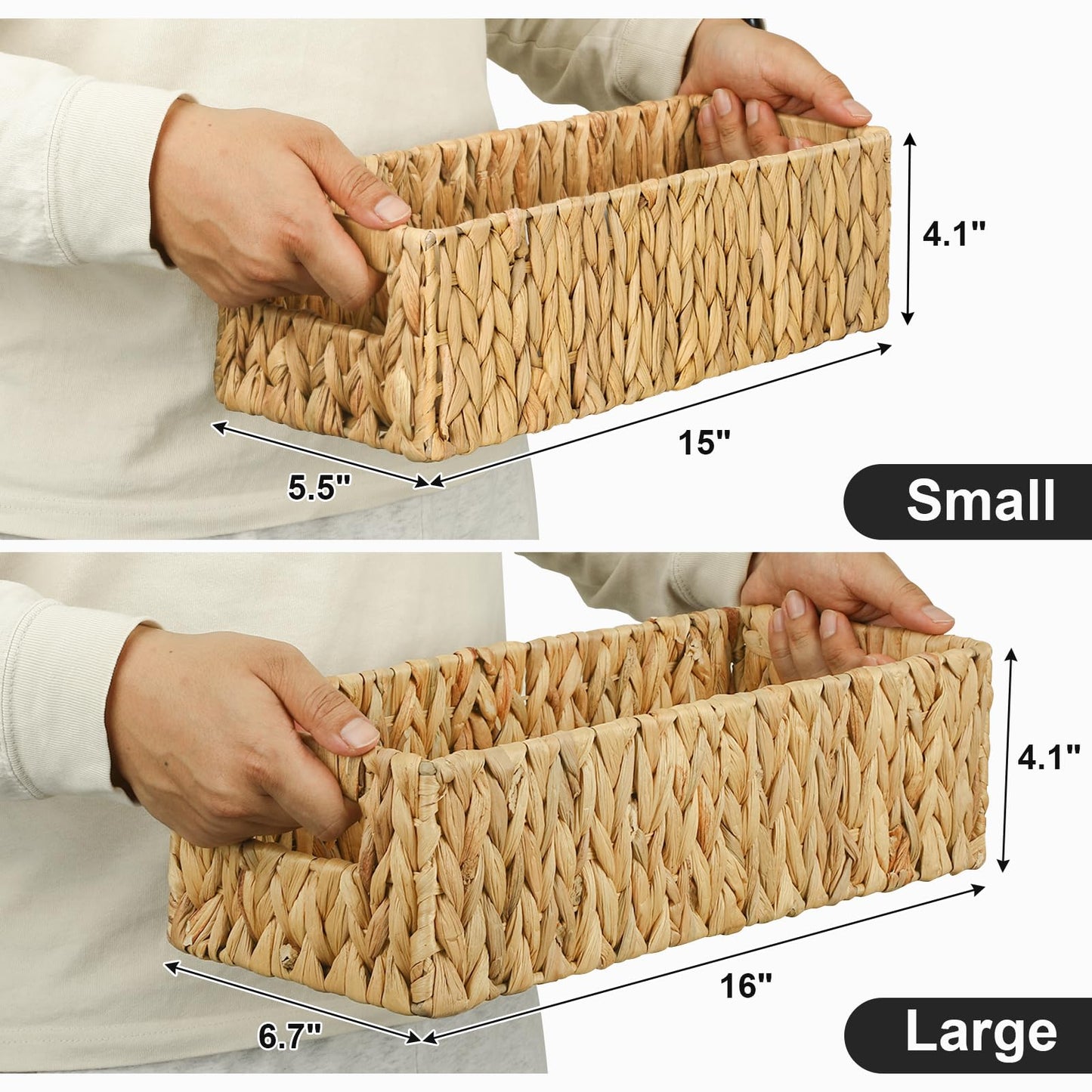Water Hyacinth Toilet Paper Storage Basket Set (2 Pack)