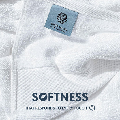 Luxury White Turkish Cotton Hand Towels Set of 6