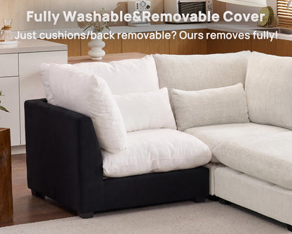 Oversized Modular Chenille Sectional Sofa with Washable Covers | 8 Seater