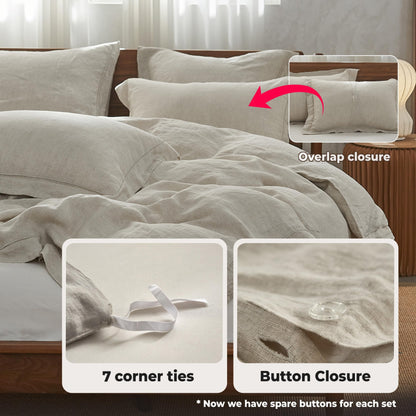 Simple&Opulence Washed Linen Duvet Cover Set – King