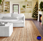 Handwoven Natural Jute Area Rug – 8 x 10 ft Braided Reversible Rug