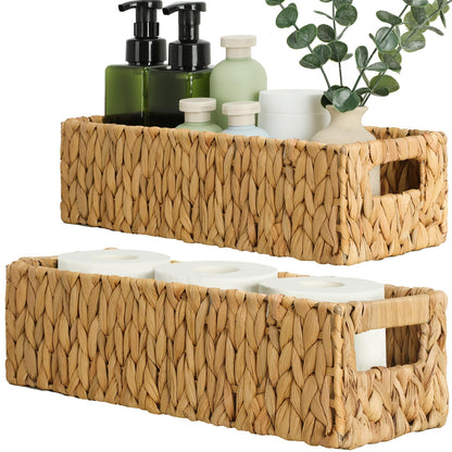 Water Hyacinth Toilet Paper Storage Basket Set (2 Pack)