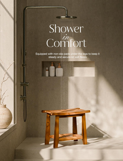 Teak Shower Bench with Handles | 22"