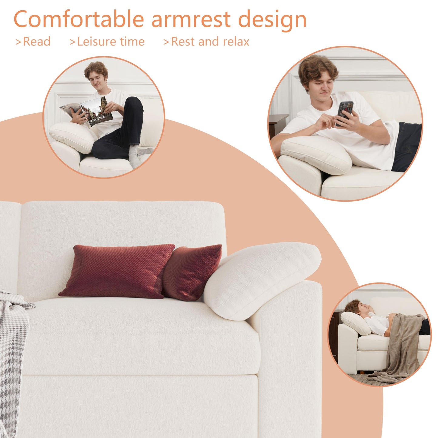 Extra Large Modular Sectional Sofa – Oversized L-Shaped Cloud Couch with Ottoman